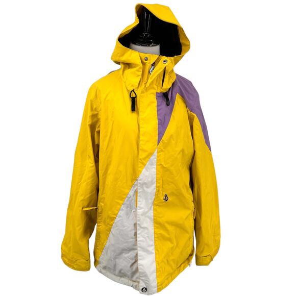 Volcom Yellow & Purple Nylon Snowboarding Skiing Winter Jacket Size Medium - Picture 1 of 14